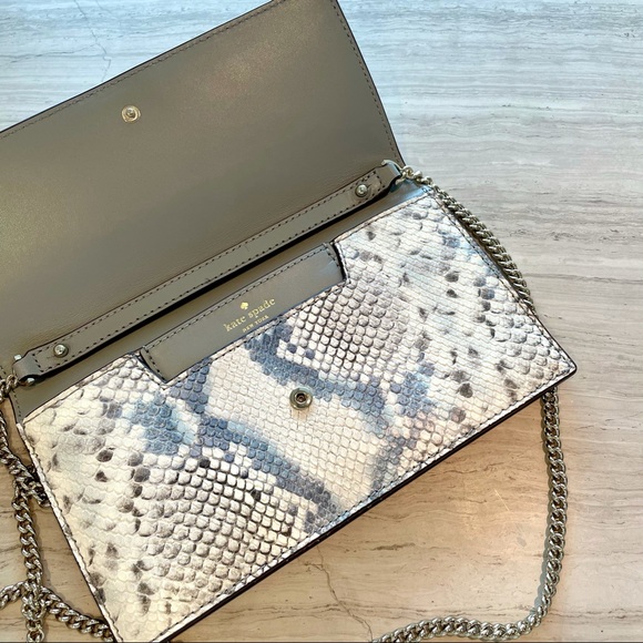 NEW  Kate Spade snake-embossed crossbody / clutch - Picture 4 of 12